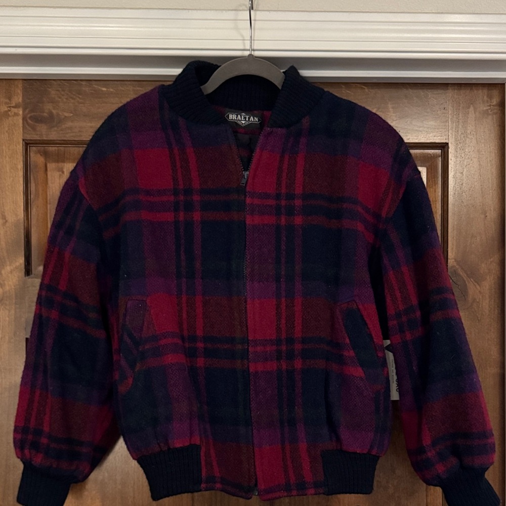 Vintage wool plaid coat